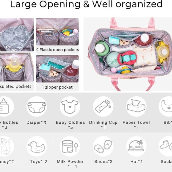 Small Diaper Bag, Medium Diaper Bag Tote, Convertible Backpack Tote Bag for Wome - Picture 3 of 8